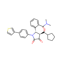 CN(C)C(=O)c1ccccc1[C@@H]1[C@@H](C(=O)C2CCCC2)C(=O)C(=O)N1c1ccc(-c2ccsc2)cc1 ZINC000169696469