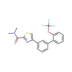 CN(C)C(=O)c1nc(-c2cccc(-c3ccccc3OC(F)(F)F)c2)cs1 ZINC000058582807