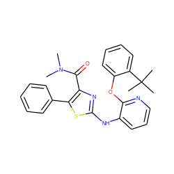 CN(C)C(=O)c1nc(Nc2cccnc2Oc2ccccc2C(C)(C)C)sc1-c1ccccc1 ZINC000096272814