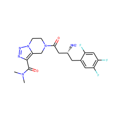 CN(C)C(=O)c1nnn2c1CN(C(=O)C[C@H](N)Cc1cc(F)c(F)cc1F)CC2 ZINC000066073779