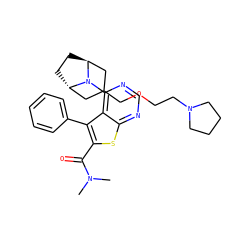 CN(C)C(=O)c1sc2ncnc(N3[C@H]4CC[C@H]3CC(COCCN3CCCC3)C4)c2c1-c1ccccc1 ZINC000146464886