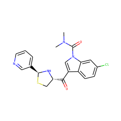 CN(C)C(=O)n1cc(C(=O)[C@@H]2CS[C@@H](c3cccnc3)N2)c2ccc(Cl)cc21 ZINC000013737532