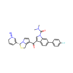 CN(C)C(=O)n1cc(C(=O)c2ccn3c2CS[C@@H]3C2=C[N+](=N)CC=C2)c2ccc(-c3ccc(F)cc3)cc21 ZINC000026734807