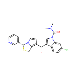 CN(C)C(=O)n1cc(C(=O)c2ccn3c2CS[C@@H]3c2cccnc2)c2ccc(Cl)cc21 ZINC000026730672
