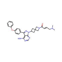 CN(C)C/C=C/C(=O)N1CC2(CC(n3nc(-c4ccc(Oc5ccccc5)cc4)c4c(N)ncnc43)C2)C1 ZINC000214199355