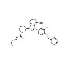 CN(C)C/C=C/C(=O)N1CCC[C@@H](n2nc(-c3ccc(OCc4ccccn4)c(Cl)c3)c3c(N)ncnc32)C1 ZINC001772604086
