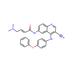 CN(C)C/C=C/C(=O)Nc1ccc2ncc(C#N)c(Nc3ccc(Oc4ccccc4)cc3)c2c1 ZINC000205345586