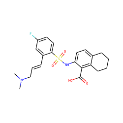 CN(C)C/C=C/c1cc(F)ccc1S(=O)(=O)Nc1ccc2c(c1C(=O)O)CCCC2 ZINC000035879472