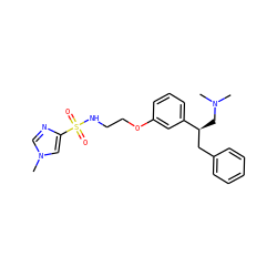 CN(C)C[C@@H](Cc1ccccc1)c1cccc(OCCNS(=O)(=O)c2cn(C)cn2)c1 ZINC000114735636