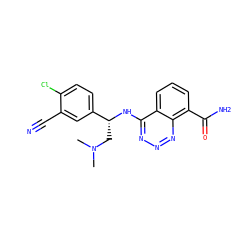 CN(C)C[C@@H](Nc1nnnc2c(C(N)=O)cccc12)c1ccc(Cl)c(C#N)c1 ZINC000143348968