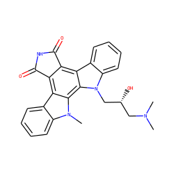 CN(C)C[C@@H](O)Cn1c2ccccc2c2c3c(c4c5ccccc5n(C)c4c21)C(=O)NC3=O ZINC000014944038