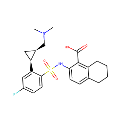 CN(C)C[C@@H]1C[C@@H]1c1cc(F)ccc1S(=O)(=O)Nc1ccc2c(c1C(=O)O)CCCC2 ZINC000014964965