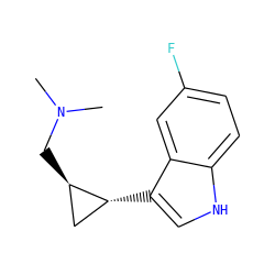 CN(C)C[C@@H]1C[C@H]1c1c[nH]c2ccc(F)cc12 ZINC000013673563