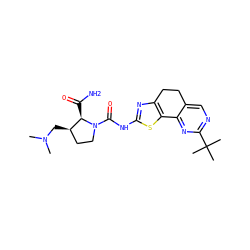 CN(C)C[C@@H]1CCN(C(=O)Nc2nc3c(s2)-c2nc(C(C)(C)C)ncc2CC3)[C@@H]1C(N)=O ZINC000145001092