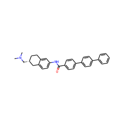 CN(C)C[C@@H]1CCc2cc(NC(=O)c3ccc(-c4ccc(-c5ccccc5)cc4)cc3)ccc2C1 ZINC000072113062
