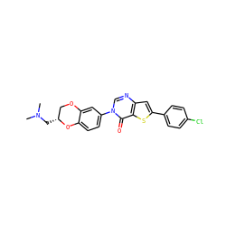 CN(C)C[C@@H]1COc2cc(-n3cnc4cc(-c5ccc(Cl)cc5)sc4c3=O)ccc2O1 ZINC000038149706