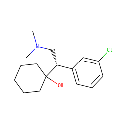 CN(C)C[C@H](c1cccc(Cl)c1)C1(O)CCCCC1 ZINC000026742762