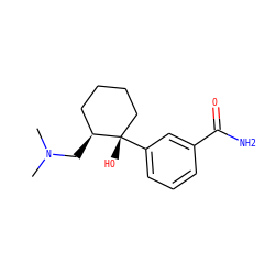 CN(C)C[C@H]1CCCC[C@]1(O)c1cccc(C(N)=O)c1 ZINC000040979331
