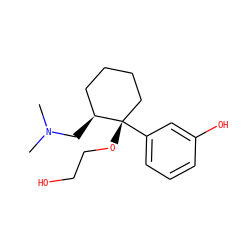 CN(C)C[C@H]1CCCC[C@]1(OCCO)c1cccc(O)c1 ZINC000029128931