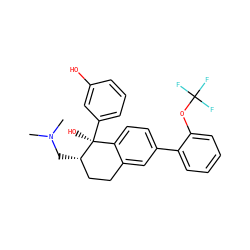 CN(C)C[C@H]1CCc2cc(-c3ccccc3OC(F)(F)F)ccc2[C@]1(O)c1cccc(O)c1 ZINC000653821020