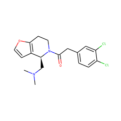 CN(C)C[C@H]1c2ccoc2CCN1C(=O)Cc1ccc(Cl)c(Cl)c1 ZINC000013737724