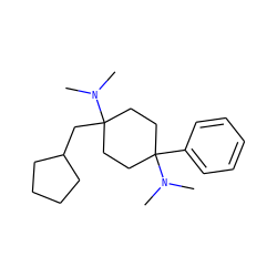 CN(C)C1(CC2CCCC2)CCC(c2ccccc2)(N(C)C)CC1 ZINC000146997979