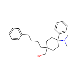 CN(C)C1(c2ccccc2)CCC(CO)(CCCCc2ccccc2)CC1 ZINC000204184231