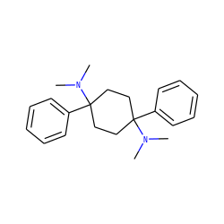 CN(C)C1(c2ccccc2)CCC(c2ccccc2)(N(C)C)CC1 ZINC000146921005