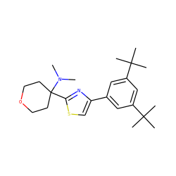 CN(C)C1(c2nc(-c3cc(C(C)(C)C)cc(C(C)(C)C)c3)cs2)CCOCC1 ZINC000059128392