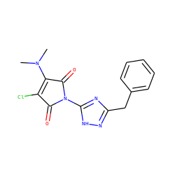 CN(C)C1=C(Cl)C(=O)N(c2nc(Cc3ccccc3)n[nH]2)C1=O ZINC000064481085