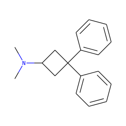 CN(C)C1CC(c2ccccc2)(c2ccccc2)C1 ZINC000001845252