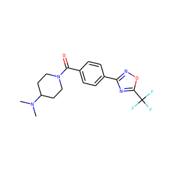 CN(C)C1CCN(C(=O)c2ccc(-c3noc(C(F)(F)F)n3)cc2)CC1 ZINC000219381270