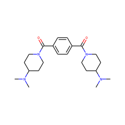 CN(C)C1CCN(C(=O)c2ccc(C(=O)N3CCC(N(C)C)CC3)cc2)CC1 ZINC000096284332
