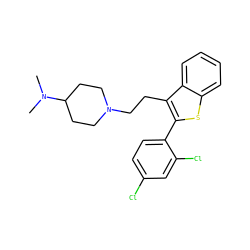 CN(C)C1CCN(CCc2c(-c3ccc(Cl)cc3Cl)sc3ccccc23)CC1 ZINC000027524611