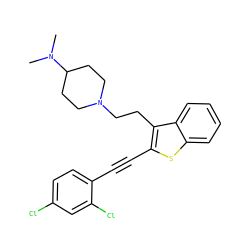 CN(C)C1CCN(CCc2c(C#Cc3ccc(Cl)cc3Cl)sc3ccccc23)CC1 ZINC000027526289