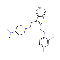 CN(C)C1CCN(CCc2c(CNc3ccc(Cl)cc3Cl)sc3ccccc23)CC1 ZINC000027546509