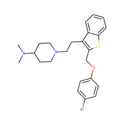 CN(C)C1CCN(CCc2c(COc3ccc(Br)cc3)sc3ccccc23)CC1 ZINC000027552276