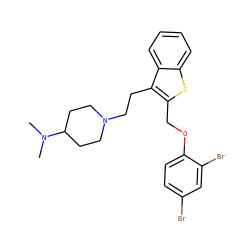 CN(C)C1CCN(CCc2c(COc3ccc(Br)cc3Br)sc3ccccc23)CC1 ZINC000027526660
