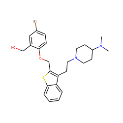 CN(C)C1CCN(CCc2c(COc3ccc(Br)cc3CO)sc3ccccc23)CC1 ZINC000027547942