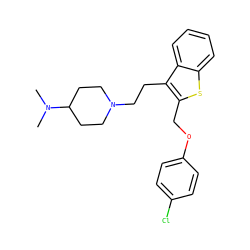 CN(C)C1CCN(CCc2c(COc3ccc(Cl)cc3)sc3ccccc23)CC1 ZINC000027526898