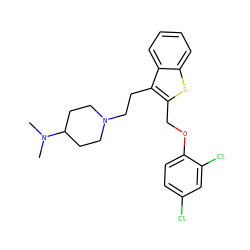 CN(C)C1CCN(CCc2c(COc3ccc(Cl)cc3Cl)sc3ccccc23)CC1 ZINC000027524782