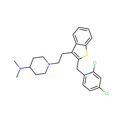 CN(C)C1CCN(CCc2c(Cc3ccc(Cl)cc3Cl)sc3ccccc23)CC1 ZINC000027526908