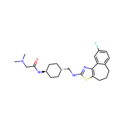 CN(C)CC(=O)N[C@H]1CC[C@H](CNc2nc3c(s2)CCCc2ccc(F)cc2-3)CC1 ZINC000253635994
