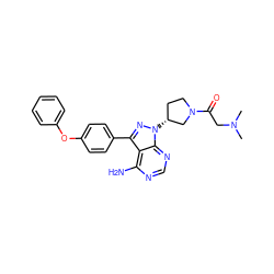 CN(C)CC(=O)N1CC[C@@H](n2nc(-c3ccc(Oc4ccccc4)cc3)c3c(N)ncnc32)C1 ZINC000653795852