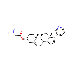 CN(C)CC(=O)O[C@H]1CC[C@@]2(C)C(=CC[C@H]3C4=CC=C(c5cccnc5)[C@@]4(C)CC[C@@H]32)C1 ZINC001772612993