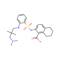 CN(C)CC(C)(C)CNc1ccccc1S(=O)(=O)Nc1ccc2c(c1C(=O)O)CCCC2 ZINC000014964448