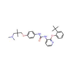 CN(C)CC(C)(C)COc1ccc(NC(=O)Nc2cccnc2Oc2ccccc2C(C)(C)C)cc1 ZINC000096269944