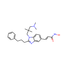 CN(C)CC(C)(C)Cn1c(CCCc2ccccc2)nc2cc(/C=C/C(=O)NO)ccc21 ZINC000038335032