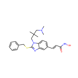 CN(C)CC(C)(C)Cn1c(SCc2ccccc2)nc2cc(/C=C/C(=O)NO)ccc21 ZINC000036426064