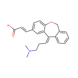 CN(C)CC/C=C1/c2ccccc2COc2ccc(/C=C/C(=O)O)cc21 ZINC000013455784